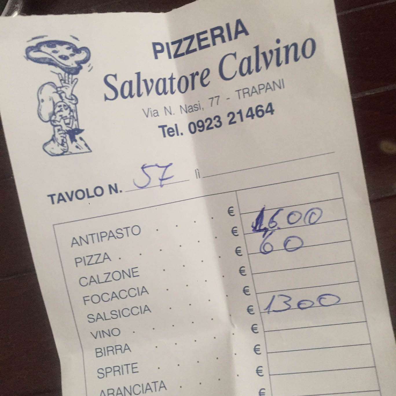 Pizzeria Calvino Trapani 