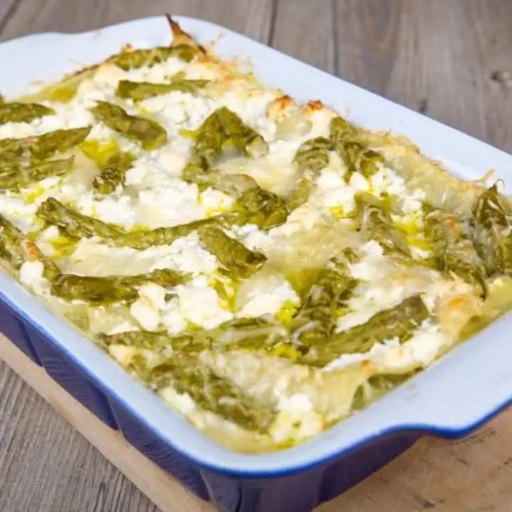 Lasagne con burrata e asparagi